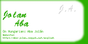 jolan aba business card