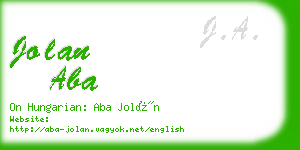 jolan aba business card